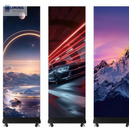 All In One Floor Standing Electric LED Poster Screen For advertising 